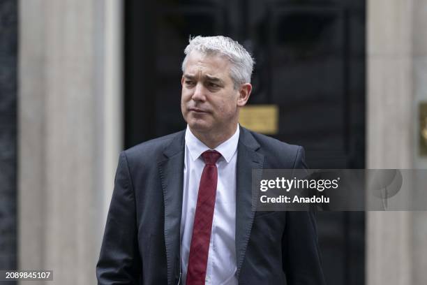 Secretary of State for Environment, Food and Rural Affairs Steve Barclay leaves 10 Downing Street after attending the weekly Cabinet meeting in...