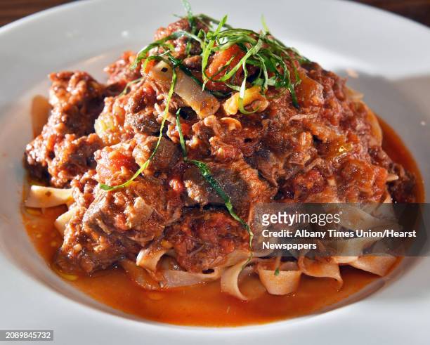 Cinghiale, a wild boar ragu with home made pasta at Cafe Capriccio Wednesday May 10, 2017 in Albany, NY.
