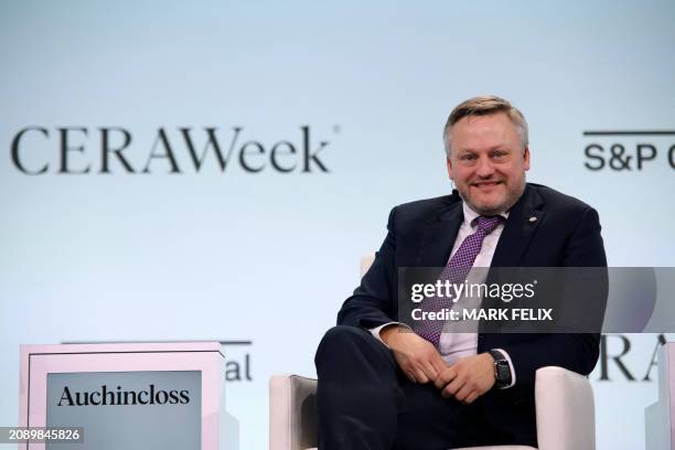 Of BP Murray Auchincloss speaks during the CERAWeek oil summit in Houston, Texas, on March 19, 2024.