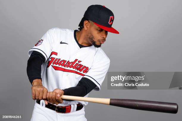 José Tena of the Cleveland Guardians poses for a photo during the Cleveland Guardians Photo Day at Goodyear Ballpark on Thursday, February 22, 2024...