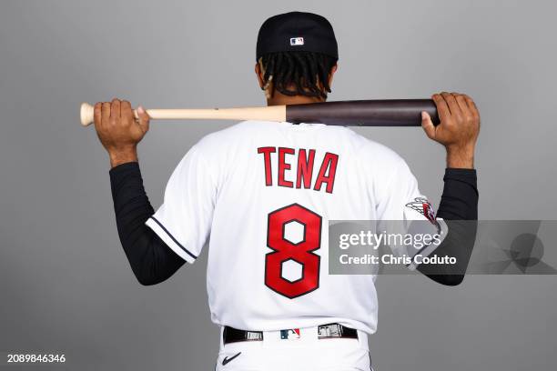 José Tena of the Cleveland Guardians poses for a photo during the Cleveland Guardians Photo Day at Goodyear Ballpark on Thursday, February 22, 2024...