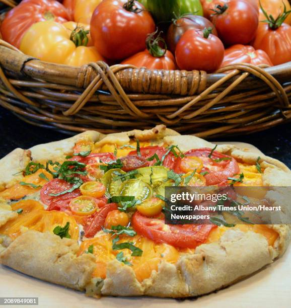 Chef educator at Schenectady County Community College, Gail Sokol's heirloom tomato tart from her new cookbook, "Baking with Success" Wednesday Oct....