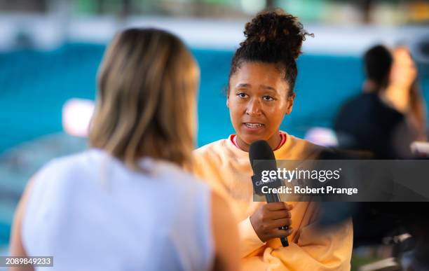 Naomi Osaka of Japan during Media Day on Day 4 of the Miami Open Presented by Itau at Hard Rock Stadium on March 19, 2024 in Miami Gardens, Florida