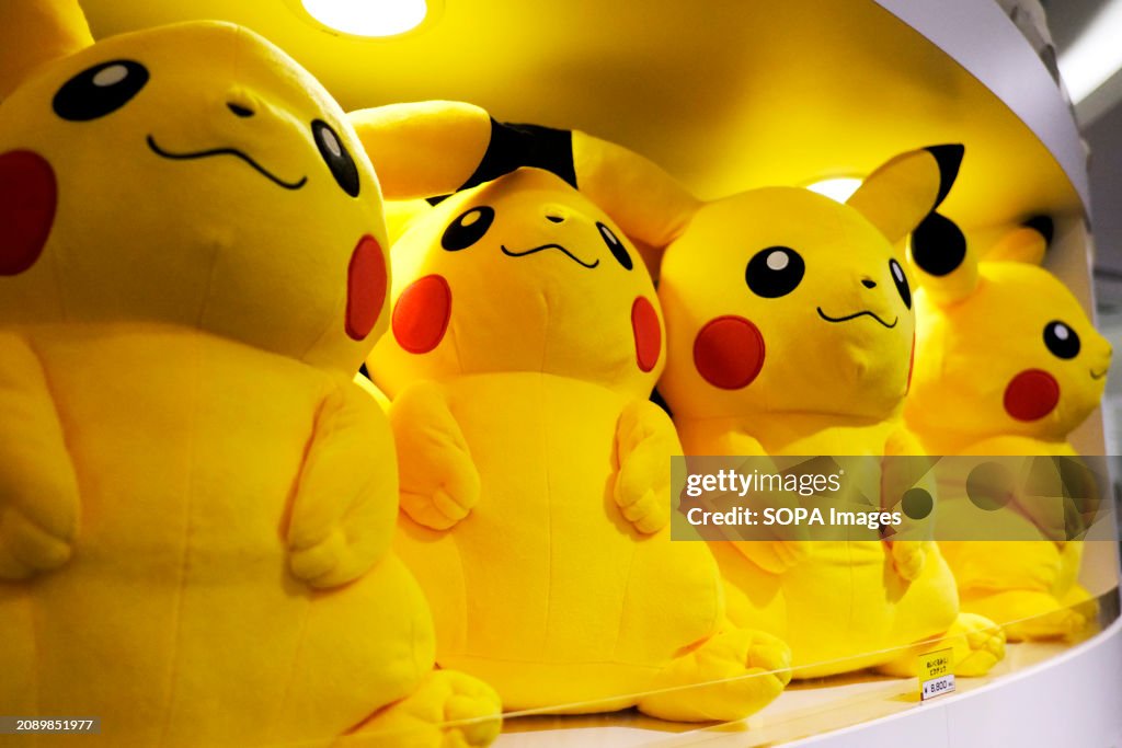 Pokémon plush characters seen at the Pokémon Center TOKYO...