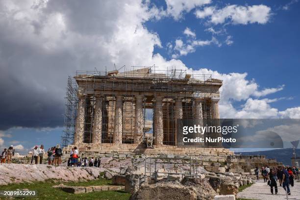 The Parthenon at the Athenian Acropolis in Athens, Greece on March 14th, 2024.