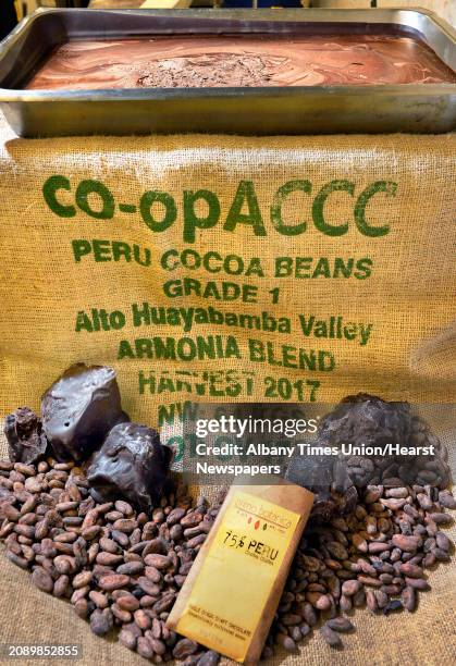 The bean to bar production process at Primo Botanica, Oliver Holecek's locally based chocolate company, focused on handcrafted candies and chocolate...