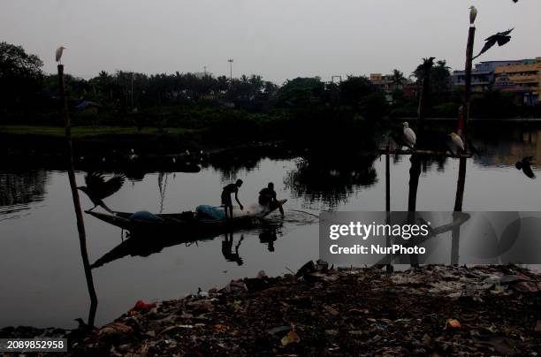 Local fishermen were seen on their country boat, busy with fishing activities in the backwater of the Bay of Bengal, just outside the Paradeep Port,...