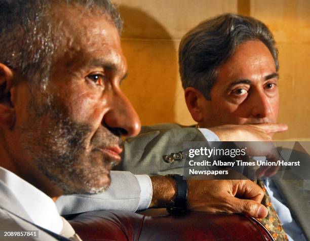 Times Union staff photo by John Carl D'Annibale: Albany NanoTechnology's Dr. Alain Kaloyeros,left, and Sematech CEO Michael Polcari during an...