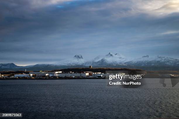 Panoramic view of the town of Bodo is being displayed on the north coast of Norway, on March 2, 2024. The coast of Norway is being recognized for its...