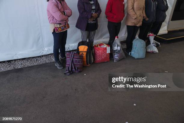 Migrants at a US Border Patrol processing facility December 15, 2023 in Tucson, Arizona. Eric Thayer for The Washington Post via Getty Images