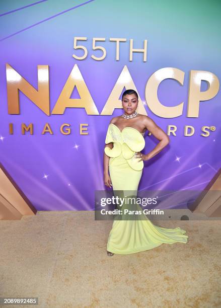 Taraji P. Henson attends the 55th NAACP Image Awards at Shrine Auditorium and Expo Hall on March 16, 2024 in Los Angeles, California.