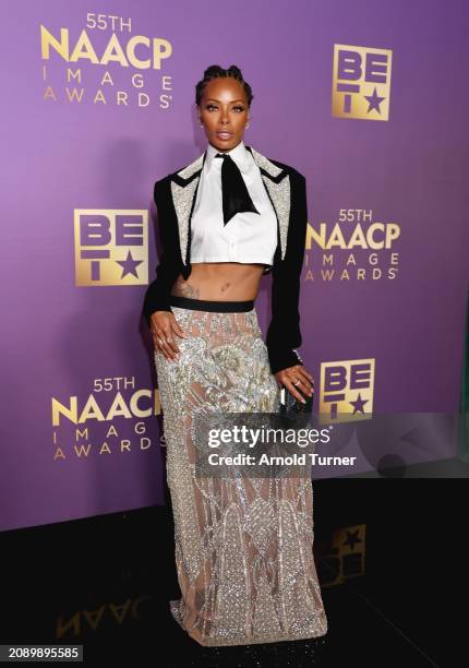 Eva Marcille attends the 55th NAACP Image Awards at Shrine Auditorium and Expo Hall on March 16, 2024 in Los Angeles, California.