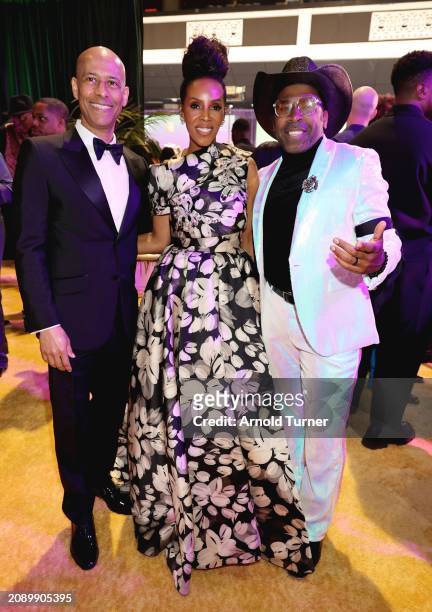 Marc Chamblin, June Ambrose and MAJOR. Attend the 55th NAACP Image Awards at Shrine Auditorium and Expo Hall on March 16, 2024 in Los Angeles,...