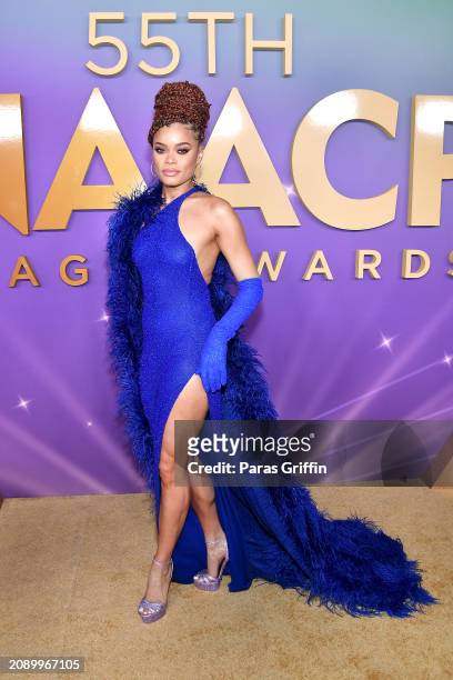 Andra Day attends the 55th NAACP Image Awards at Shrine Auditorium and Expo Hall on March 16, 2024 in Los Angeles, California.