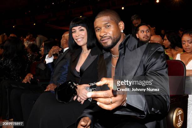 Jennifer Goicoechea and Usher attend the 55th NAACP Image Awards at Shrine Auditorium and Expo Hall on March 16, 2024 in Los Angeles, California.