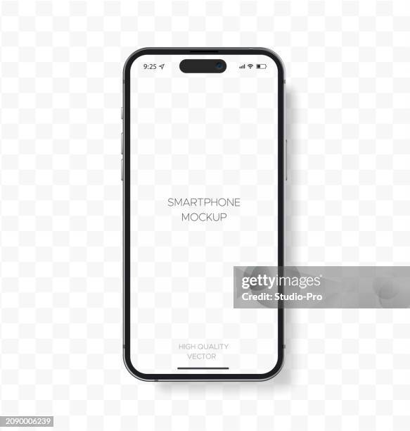 ilustrações de stock, clip art, desenhos animados e ícones de high quality smartphone mockup similar to iphone template vector - brand name smart phone