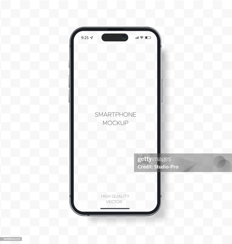 High quality smartphone mockup similar to iphone template vector