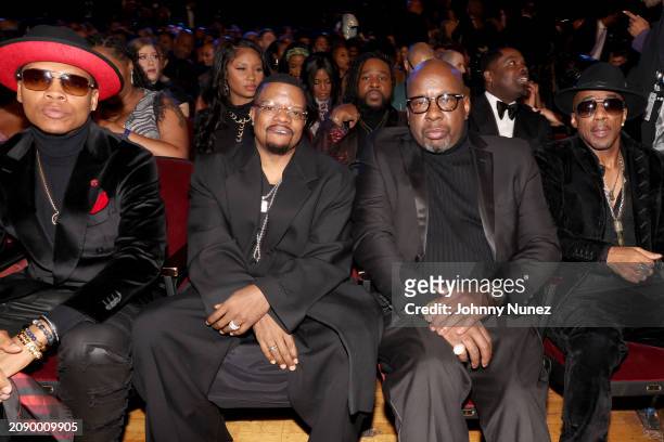 Ronnie DeVoe, Ricky Bell, Bobby Brown and Ralph Tresvant attend the 55th NAACP Image Awards at Shrine Auditorium and Expo Hall on March 16, 2024 in...