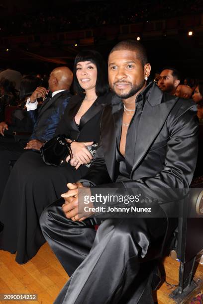 Jennifer Goicoechea and Usher attend the 55th NAACP Image Awards at Shrine Auditorium and Expo Hall on March 16, 2024 in Los Angeles, California.