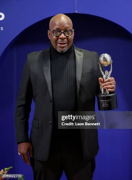 Bobby Brown of New Edition, inducted into the NAACP Image Awards Hall of Fame, attends the 55th NAACP Image Awards at Shrine Auditorium and Expo Hall...