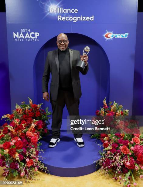 Bobby Brown of New Edition, inducted into the NAACP Image Awards Hall of Fame, attends the 55th NAACP Image Awards at Shrine Auditorium and Expo Hall...