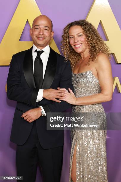 Scott M. Mills, President and CEO, BET and Chanda Gibson attend the 55th Annual NAACP Awards at the Shrine Auditorium and Expo Hall on March 16, 2024...