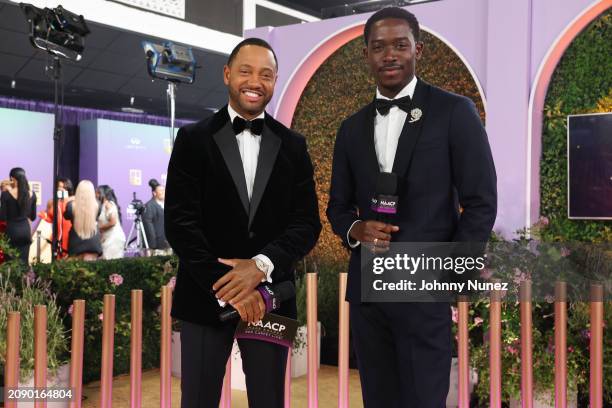 Terrence J and Damson Idris attend the 55th NAACP Image Awards at Shrine Auditorium and Expo Hall on March 16, 2024 in Los Angeles, California.