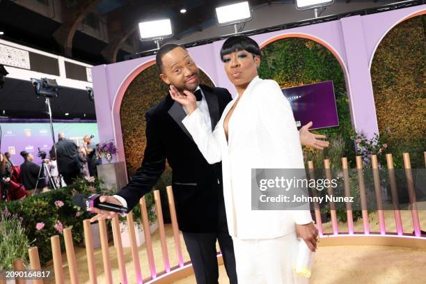 Terrence J and Tichina Arnold attend the 55th NAACP Image Awards at Shrine Auditorium and Expo Hall on March 16, 2024 in Los Angeles, California.