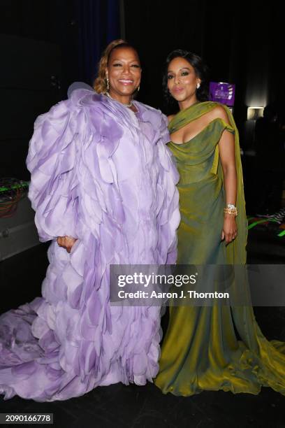 Queen Latifah and Kerry Washington attend the 55th NAACP Image Awards at Shrine Auditorium and Expo Hall on March 16, 2024 in Los Angeles, California.