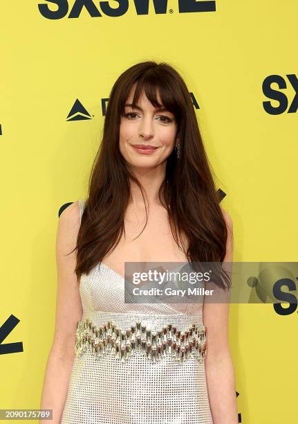 Anne Hathaway attends the World Premiere of "The Idea of You" during 2024 SXSW Conference And Festival at The Paramount Theatre on March 16, 2024 in...