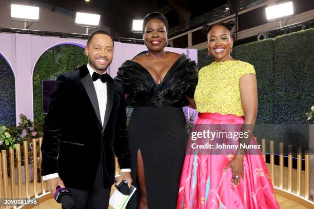 Terrence J, Leslie Jones, and, Erika Alexander attend the 55th NAACP Image Awards at Shrine Auditorium and Expo Hall on March 16, 2024 in Los...