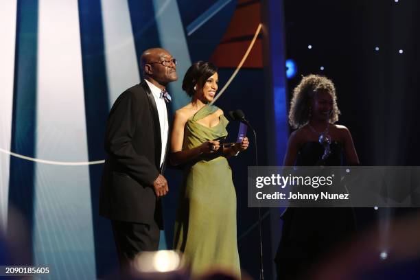 Delroy Lindo and Kerry Washington speak onstage during the 55th NAACP Image Awards at Shrine Auditorium and Expo Hall on March 16, 2024 in Los...