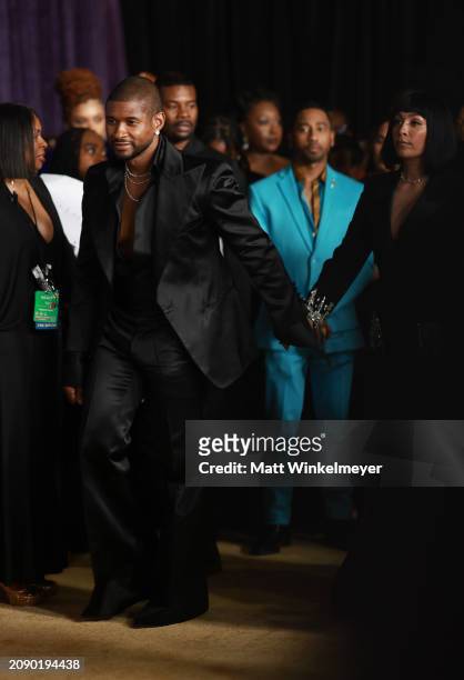 Usher and Jennifer Goicoechea Raymond attend the 55th Annual NAACP Awards at the Shrine Auditorium and Expo Hall on March 16, 2024 in Los Angeles,...