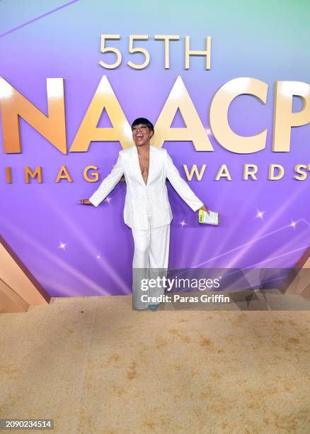 Tichina Arnold attends the 55th NAACP Image Awards at Shrine Auditorium and Expo Hall on March 16, 2024 in Los Angeles, California.