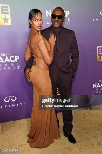 Sabrina Dhowre Elba and Idris Elba attend the 55th NAACP Image Awards at Shrine Auditorium and Expo Hall on March 16, 2024 in Los Angeles, California.