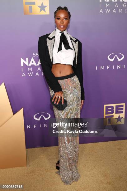 Eva Marcille attends the 55th NAACP Image Awards at Shrine Auditorium and Expo Hall on March 16, 2024 in Los Angeles, California.