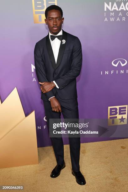 Damson Idris attends the 55th NAACP Image Awards at Shrine Auditorium and Expo Hall on March 16, 2024 in Los Angeles, California.