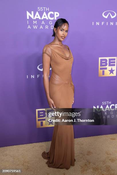Sabrina Elba attends the 55th NAACP Image Awards at Shrine Auditorium and Expo Hall on March 16, 2024 in Los Angeles, California.