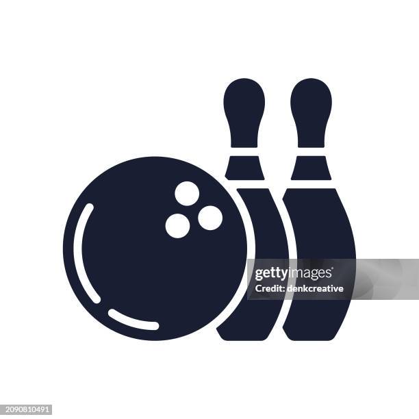 solid vector icon for bowling - bowling ball stock illustrations