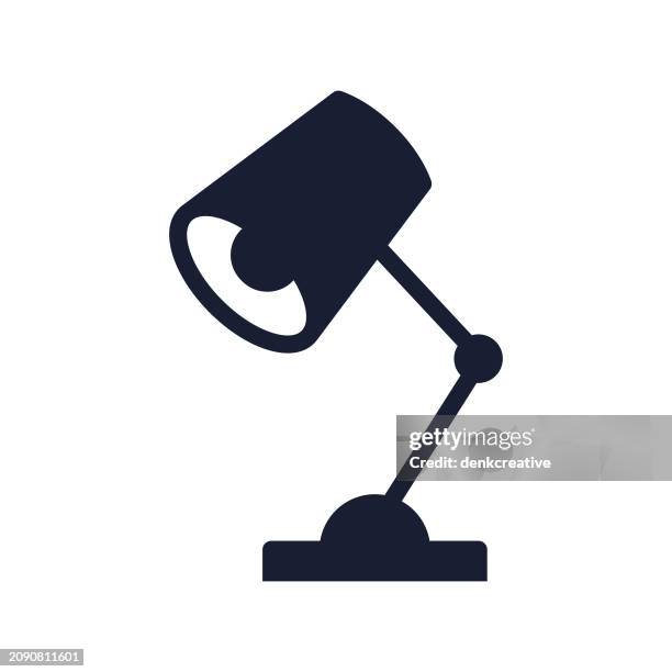 solid vector icon for desk lamp - extension cord stock illustrations