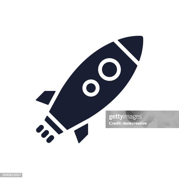 solid vector icon for rocket launch - ship launch stock illustrations