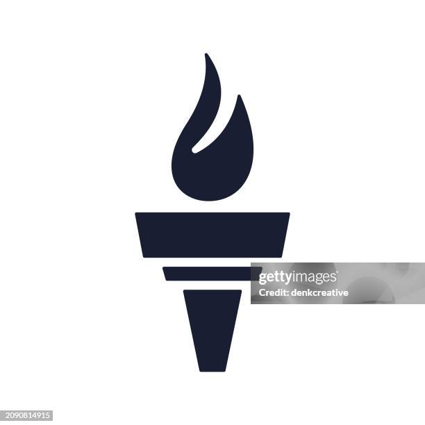 stockillustraties, clipart, cartoons en iconen met solid vector icon for torch - fakkel