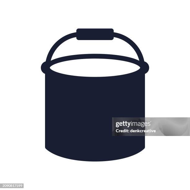 solid vector icon for bucket - packaging waste stock illustrations