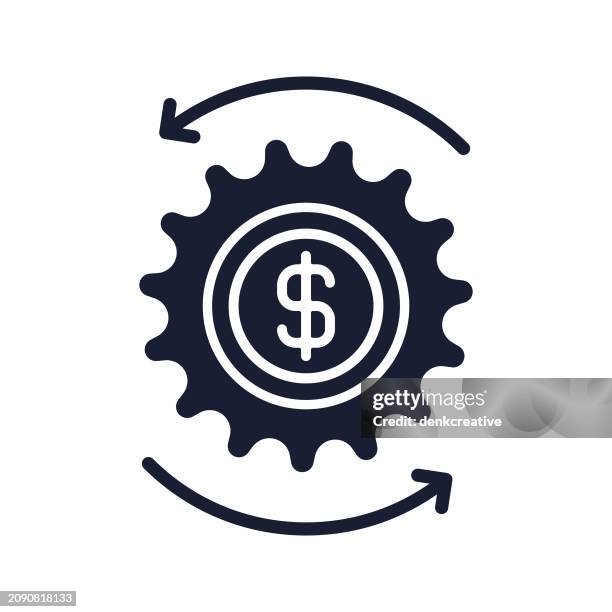 solid vector icon for economy gear - missing data icon stock illustrations