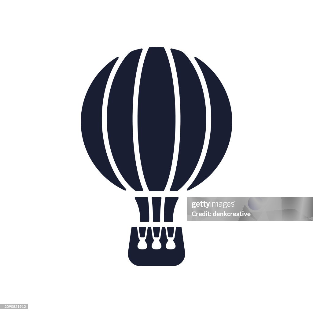 Solid Vector Icon for Blimp