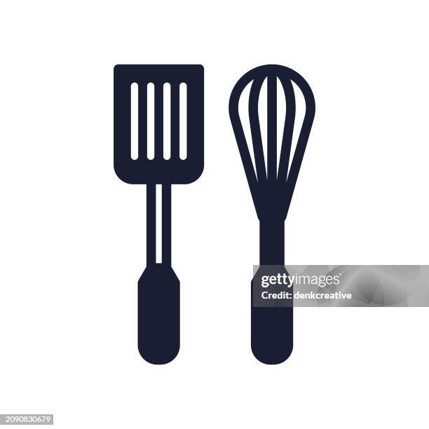 solid vector icon for kitchen utensil - ladle stock illustrations