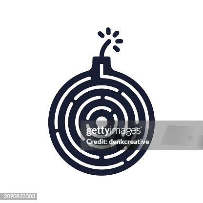 Solid Vector Icon for Time Bomb Solid Vector Icon for Time Bomb