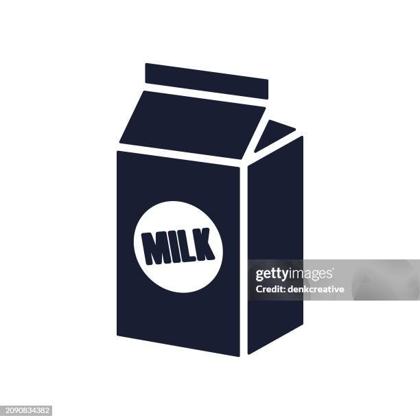 solid vector icon for milk package - juice box stock illustrations