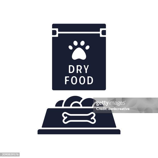 solid vector icon for dry pet food - cat food 幅插畫檔、美工圖案、卡通及圖標