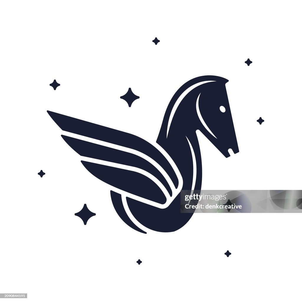 Solid Vector Icon for Pegasus
